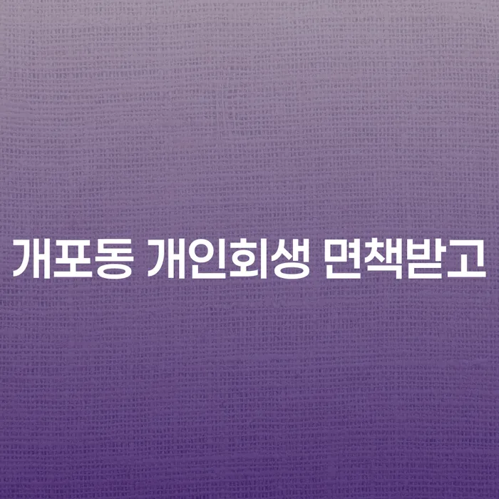 개포동 개인회생 면책받고