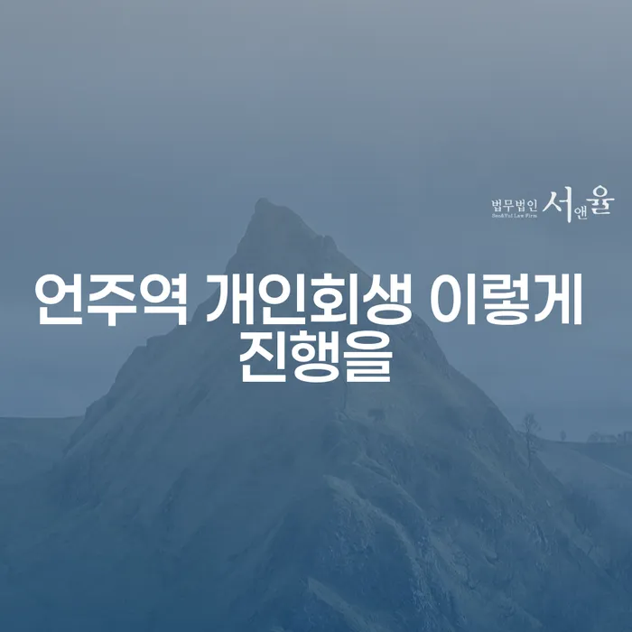 언주역 개인회생 이렇게 진행을
